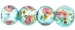 Silver Foil Flowers 6mm: Aquamarine
