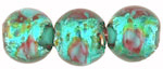 Silver Foil Flowers 8mm: Green Emerald
