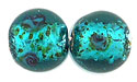 Silver Foil Flowers 10mm: Green Emerald
