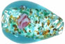 Silver Foil Flowers 14 x 9mm - Teardrop : Aquamarine