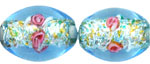 Silver Foil Flowers 15x11mm - Oval : Sapphire