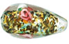 Silver Foil Flowers 20x11mm - Teardrop : Crystal