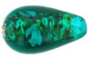 Silver Foil Flowers 20x11mm - Teardrop : Emerald