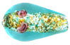 Silver Foil Flowers 20x11mm - Teardrop : Aquamarine