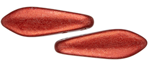 CzechMates Two Hole Daggers 16 x 5mm : ColorTrends: Saturated Metallic Cherry Tomato