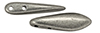 CzechMates Two Hole Daggers 16 x 5mm : ColorTrends: Saturated Metallic Frost Gray