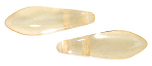 CzechMates Two Hole Daggers 16 x 5mm : Luster - Transparent Champagne