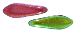 CzechMates Two Hole Daggers 16 x 5mm : Coated - Marea - Peacock/Gold