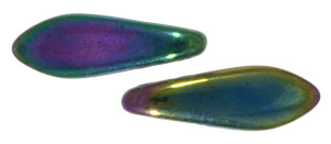 CzechMates Two Hole Daggers 16 x 5mm : Iris - Blue