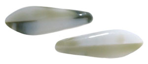 CzechMates Two Hole Daggers 16 x 5mm : Khaki/Gray