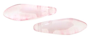 CzechMates Two Hole Daggers 16 x 5mm : Crystal/Lt Pink