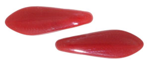 CzechMates Two Hole Daggers 16 x 5mm : Opaque Red