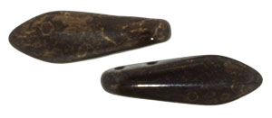 CzechMates Two Hole Daggers 16 x 5mm : Jet - Bronze Picasso