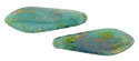 CzechMates Two Hole Daggers 16 x 5mm : Turquoise - Bronze Picasso
