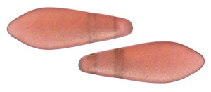CzechMates Two Hole Daggers 16 x 5mm : Milky Pink - Copper Picasso