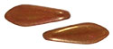 CzechMates Two Hole Daggers 16 x 5mm : Bronze Luster Iris - Opaque Red