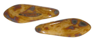 CzechMates Two Hole Daggers 16 x 5mm : Opaque Beige - Picasso
