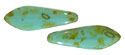 CzechMates Two Hole Daggers 16 x 5mm : Opaque Turquoise - Picasso