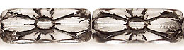 Rectangle Flower 20 x 8mm : Crystal - Black Inlay