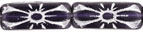 Rectangle Flower 20 x 8mm : Tanzanite - Silver Inlay