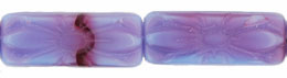 Rectangle Flower 20 x 8mm : Blue Raspberry Swirl