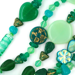 Strung Pressed Bead Mixes : Jade Mix