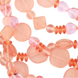 Strung Pressed Bead Mixes : Pink/Peach Mix