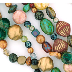 Strung Pressed Bead Mixes : Mermaid's Treasure Mix