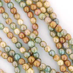 Strung Pressed Bead Mixes : Round 4mm- Summer Harvest Mix .5m