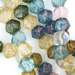 Strung Pressed Bead Mixes : English Cut Round 14/16mm - Luster Mix .125m
