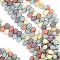 Strung Pressed Bead Mixes : Teardrop 6/4mm- Ethereal Mix .5m