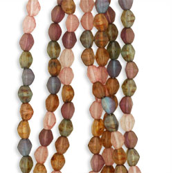 Strung Pressed Bead Mixes : Pinch Beads 5/3mm - Matte - Luster Mix .5m
