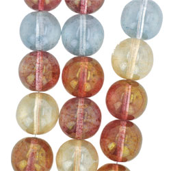 Strung Pressed Bead Mixes : Round 19mm (15pc) - Luster Mix