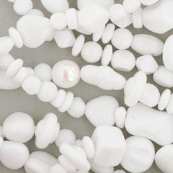 Strung Pressed Bead Mixes : Opaque White Mix