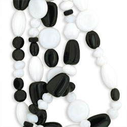 Strung Pressed Bead Mixes : Black & White Mix