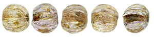 Melon Round 3mm : Luster - Transparent Gold/Smokey Topaz