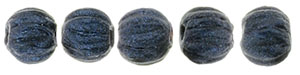 Melon Round 3mm : Metallic Suede - Dk Blue