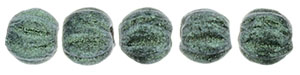 Melon Round 3mm : Metallic Suede - Lt Green