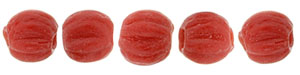 Melon Round 3mm : Matte - Opaque Red