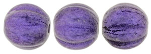 Melon Round 5mm : Metallic Suede - Purple
