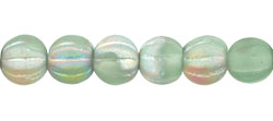 Melon Round 5mm : Matte - Peridot - Vitral