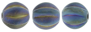 Melon Round 6mm : Matte - Iris - Blue