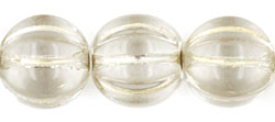 Melon Round 8mm : Crystal - Silver Inlay