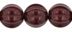 Melon Round 8mm : Opaque Cocoa Brown (25pcs)