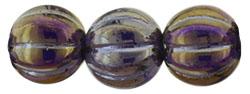 Melon Round 8mm : Luster Iris - Tanzanite