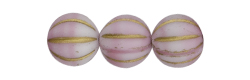  Melon Round 8mm : Matte - Alabaster Pink Blend with Gold Wash