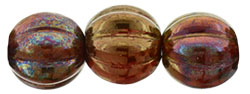 Melon Round 8mm : Siam Ruby - Bronze Vega