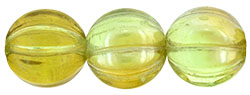 Melon Round 8mm : Chrysolite - Celsian