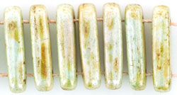 Two Hole Bar 15 x 5mm : Ultra Luster - Opaque Green
