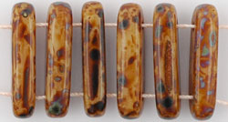 Two Hole Bar 15 x 5mm : Beige - Picasso
